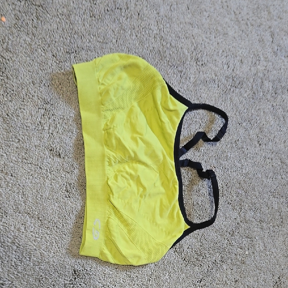 Yellow and Black Sports Bra